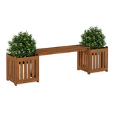 Furinno Tioman front view planter bench ideal for outdoor gardening.