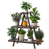 Furshus bamboo plant stand with 3 tiers creates a stylish indoor pot display.