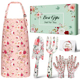 Futricy garden apron in pink, waterproof with pockets for convenient tool storage.