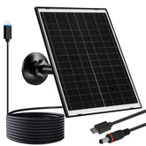 FutureZEN 10W solar panel outdoors powering security cameras with stable solar energy.