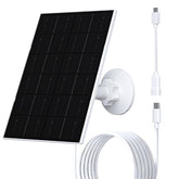 FUTUREZEN 4W solar panel front view powers USB-C and Micro USB cameras outdoors.