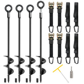 Fuuner ground anchors 18-inch stakes secure outdoor gear in high winds.