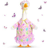 FuWeave butterfly goose outfit on a 23-inch lawn goose boosts curb appeal.
