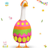 FuWeave Easter egg goose outfit on a goose boosts outdoor spring decor
