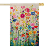 FUYUCHEN spring floral flag front view adds vibrant color to your garden.