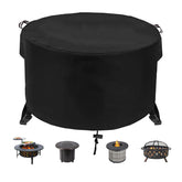 Fyelo round fire pit cover shields a 36-inch diameter pit from rain and dust