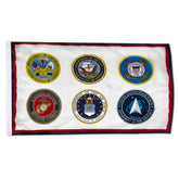 Fyon US Armed Forces flag 3x5ft front view, double-sided printing for clear visibility indoors or outdoors.