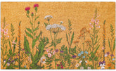 FYSUIMU Vintage Wildflower coir doormat at entry blends rustic charm with dirt scraping.