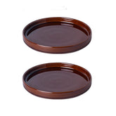 Fzfeiyy ceramic plant saucer in brown reactive glaze with 7-inch size