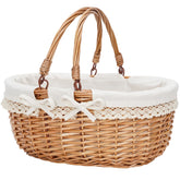 G GOOD GAIN oval picnic basket with folding handles for easy transport on outings.