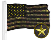 G128 American camouflage flag 3x5 ft ready for outdoor display.