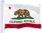 G128 California flag with LiteWeave Pro Series shows vibrant 3x5ft colors outdoors.