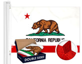 G128 California State Flag 3x5 with double-sided embroidery for clear indoor or outdoor visibility.