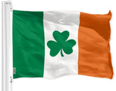 G128 Ireland shamrock flag detail highlights fade-resistant fabric for outdoor display.
