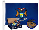 G128 Michigan State flag with embroidery on both sides for bold, durable display