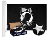 G128 POW MIA flag with double-sided embroidery for outdoor display.