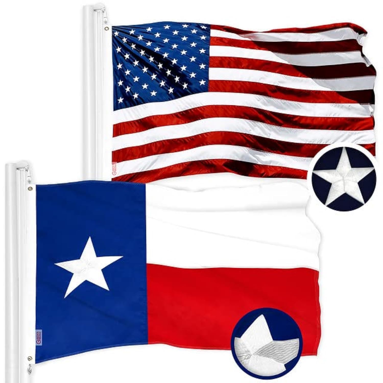 G128 USA flag 3x5 embroidered flag for outdoor display.