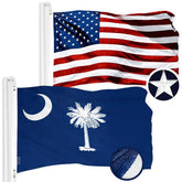 G128 USA flag embroidery 3x5 full view showcases vibrant stitching and regal presentation