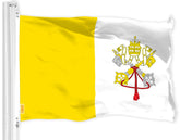 G128 Vatican City flag 3x5ft heavy-duty polyester for durable outdoor displays.