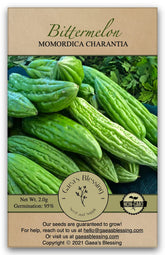 Gaea's Blessing bitter melon seeds pack for home gardening with non-GMO heirloom quality