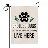 GAGEC dog garden flag with vertical burlap finish for outdoor decor