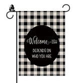 GAGEC funny garden flag hanging quote enhances outdoor curb appeal.