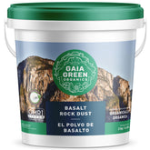 Gaia Green Basalt Rock Dust packaging, ideal soil amendment for farms and gardens.
