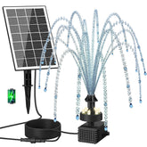 GAIZERL solar fountain pump with adjustable glass panel in a sunlit garden