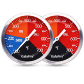 GALAFIRE BBQ thermometer 2-pack with large dials for quick reads.