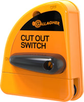 Gallagher Electric Fence Cut-Out Switch front view for reliable on-site power control.