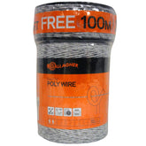 Gallagher Electric Fence Poly Wire Bonus Pack—1312 ft roll for extended fencing coverage.