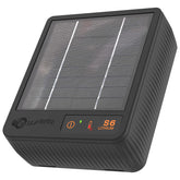 Gallagher S6 solar fence charger in a garden setting protecting a small perimeter