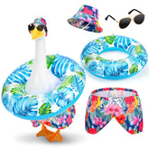 GANSHAYA Hawaiian hat on goose adds tropical charm to porch decor