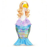 GANSHAYA mermaid dress on goose enhances outdoor porch decor with vibrant color.