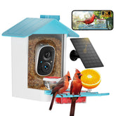 GAOYITK bird feeder camera with 2K wide-angle lens captures vivid birds.
