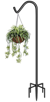 Garbuildman 60-inch shepherd hook with five-fork base provides sturdy support for outdoor decorations.