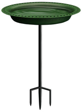 Garbuildman birdbath oval green bowl ready for drinking and bathing birds