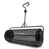 Garden Tailor compost spreader 44-inch basket distributes compost evenly for uniform lawn topdressing.