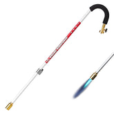 Garden Weasel WeedTorch between pavers showing precise heat for weed control