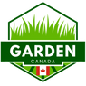 Logo for Garden Canada with green hexagonal shape and grass illustration on a white background