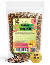 Gardenera 10-10-10 all-purpose fertilizer bag ready for spring feeding.