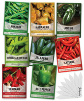 Gardeners Basics eight-variety pepper seeds pack for home gardening and seed saving