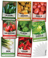 Gardeners Basics eight-variety salsa seed pack for home salsa gardening