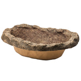 Gardenised small flower faux rock pond with sandstone finish and 17-gallon capacity.