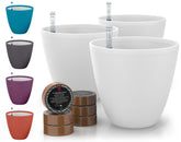 Gardenix Decor self-watering pot in white, durable design for modern indoor decor.