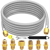 GardenNow 20ft propane hose extension with braided steel for flexible outdoor grilling