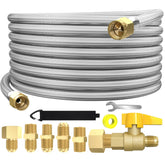 GardenNow 36ft propane hose extension with brass valve for flexible outdoor grilling setups