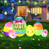 Gardentime 6 ft Easter eggs inflatable in yard for festive outdoor decor