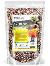 GardenWise 10-10-10 fertilizer bag for general garden use.