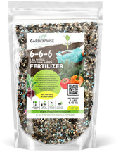 Gardenwise 6-6-6 bottle provides balanced nutrition for plants indoors and outdoors.